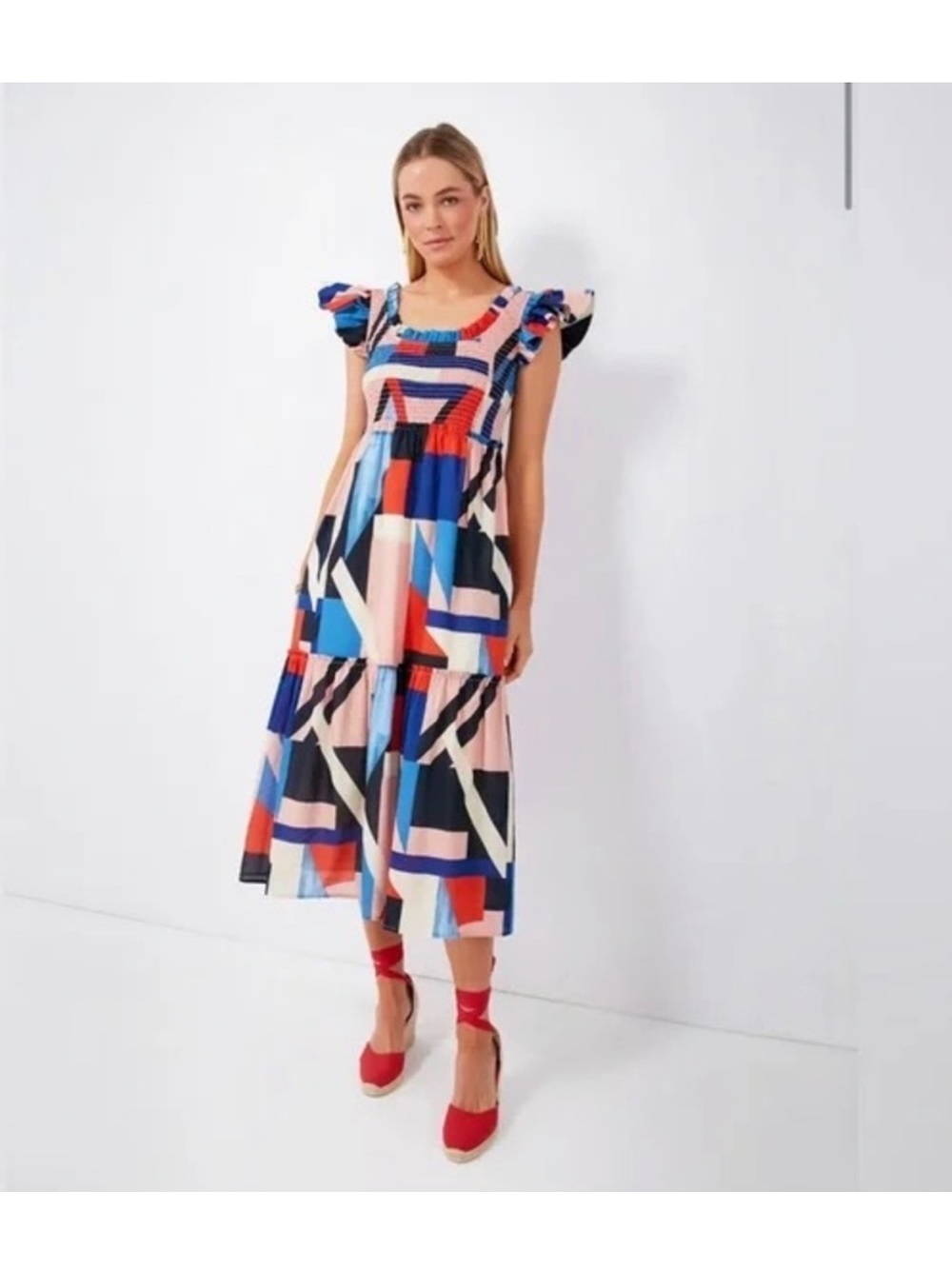 NWT TUCKERNUCK Yachtsman Code Mallie Midi Dress. Red,Navy, Blue, Pink&White.SM